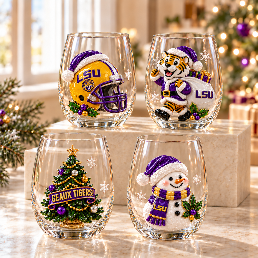 Premium LSU Wine Glass Cup TMH