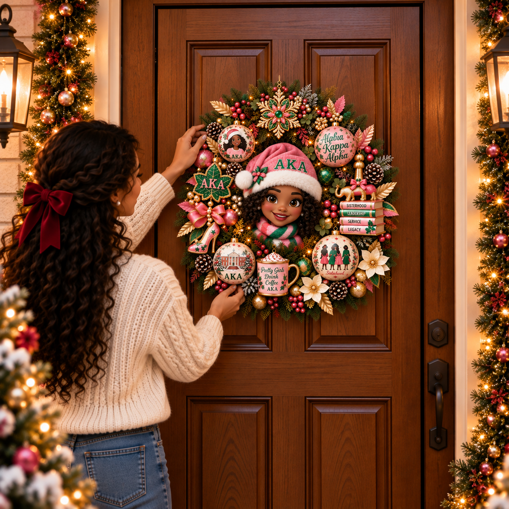 AKA Premium Christmas Ornament Wreath NTTB