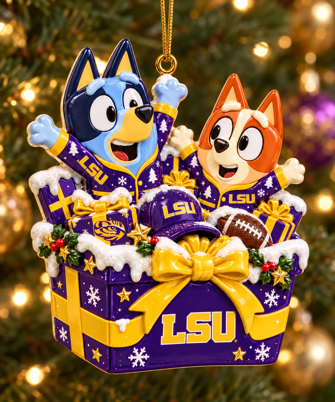 LSU Premium Christmas Tree Ornament TMH