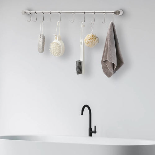 20 inch Wall-mounted Rail Utensil Storage Hanger 304 Stainless Steel Kitchen Hanging Racks For Spatula Spoon Cookware Mug